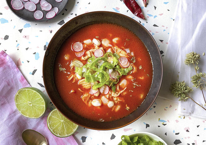Tupperware Pozole (Chicken and Corn Soup) 